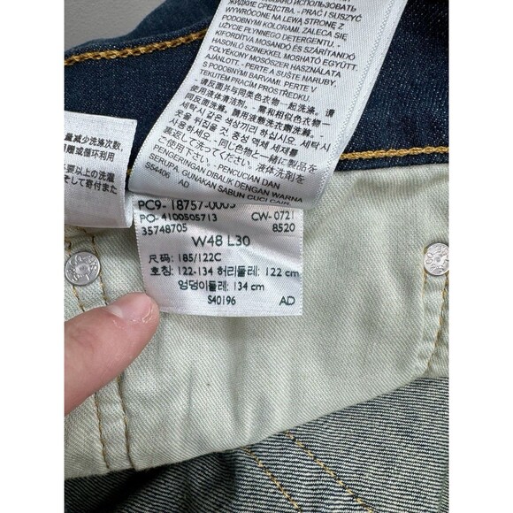 Levis 541 Jeans Mens 48x30 Athletic Taper Fit Midnight Wash Blue Stretch Denim - Picture 7 of 12